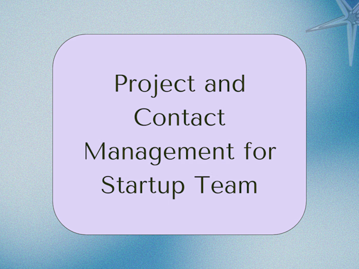 Project Management System for a Startup Team