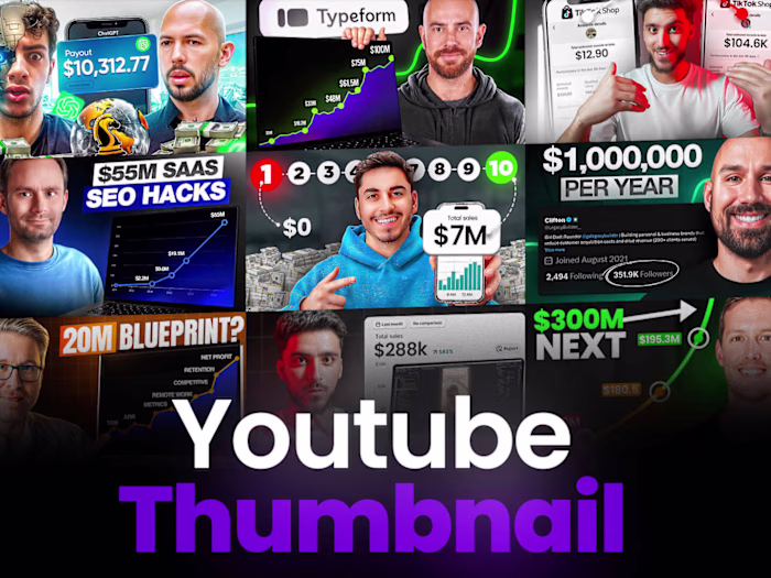 Thumbnail Design in Financial, SMMA,Tech Niche