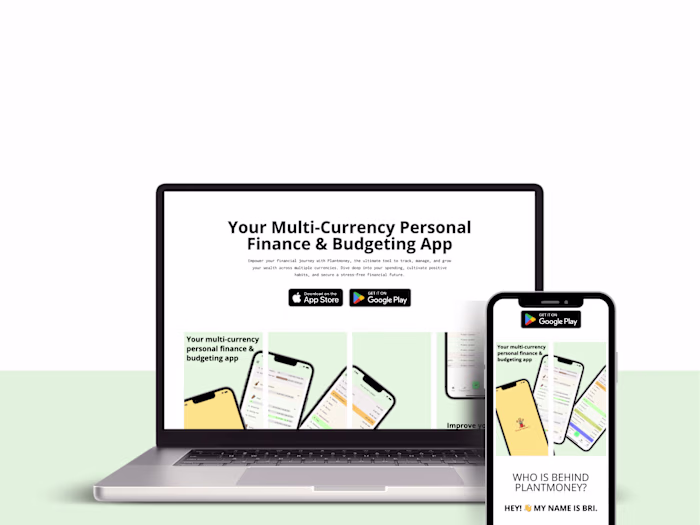 Showcase website for Plantmoney.io