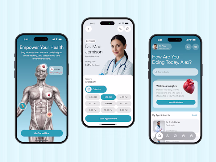HealthConnect Mobile App UI/UX Design