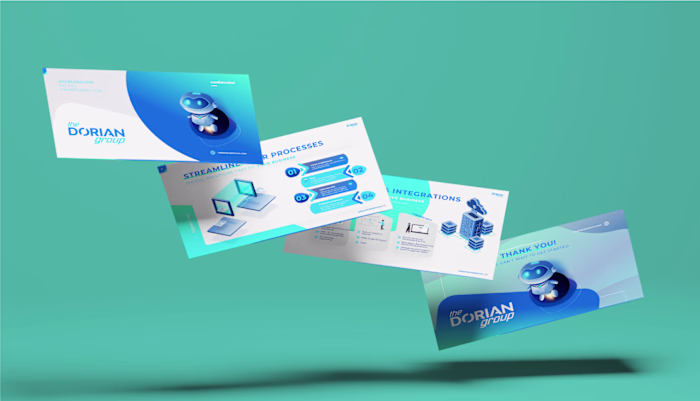 Graphic Pitch Deck Design for The Dorian Group