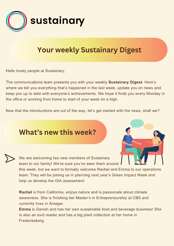 Newsletter for a tech startup