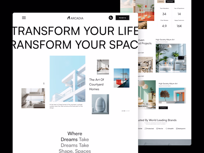 Arcadia Framer Template | Design & Development