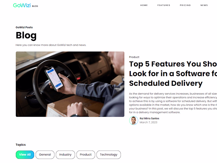 GoWizi - Webflow Landing Page and Blog