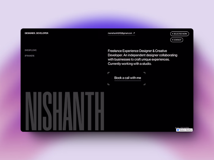 Portfolio: Design + Webflow Dev with GSAP