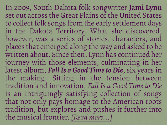 Artist Bio: Jami Lynn - Fall Is a Good Time to Die