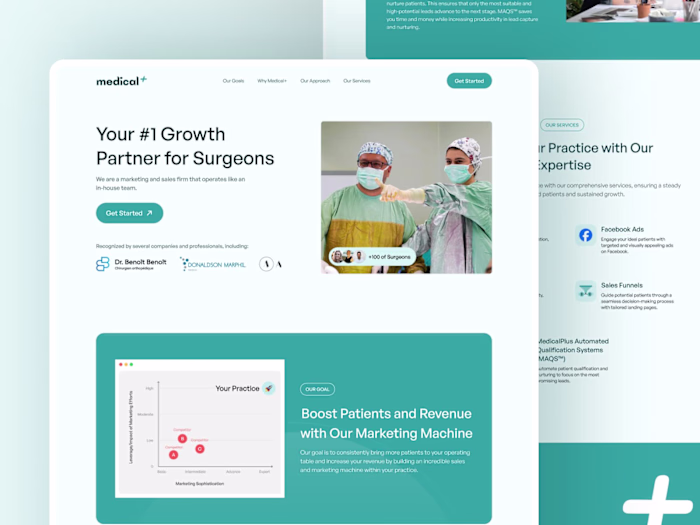 Medical+ Landing Page Using Figma & Framer