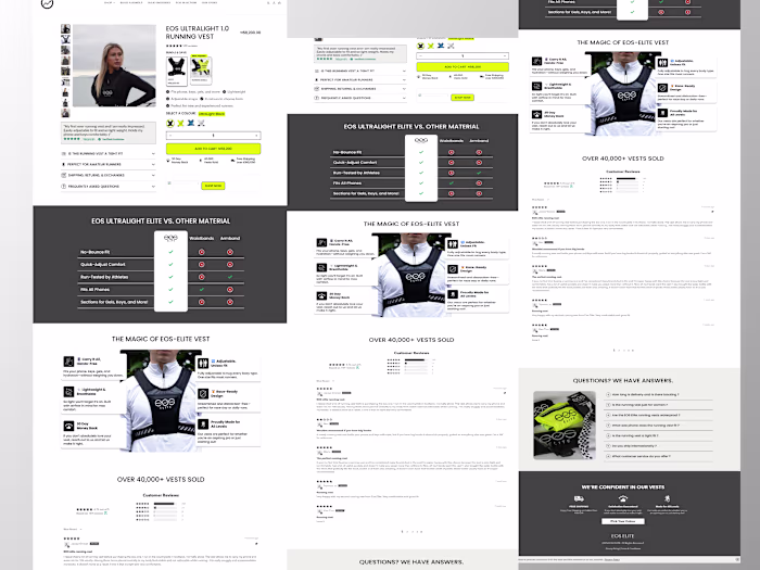 Eos Elite page build for James