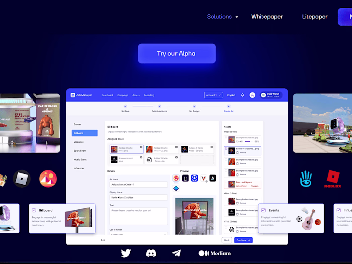 Cros metaverse advert website