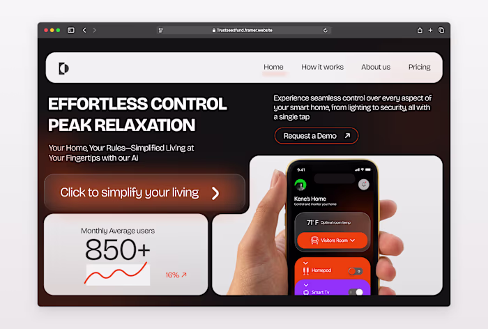 SmartHome App Landing Page Design
