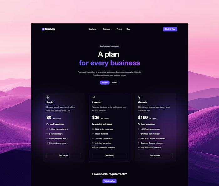 Plan page exploration for Lumen