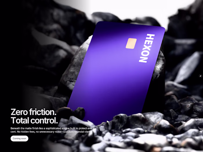 Cinematic 3D Fintech Hero Section: