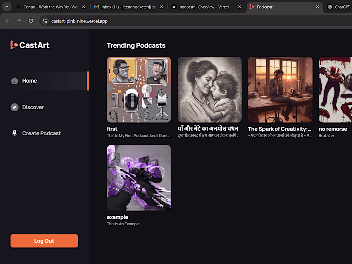  CastArt  - Podcast Web Application
