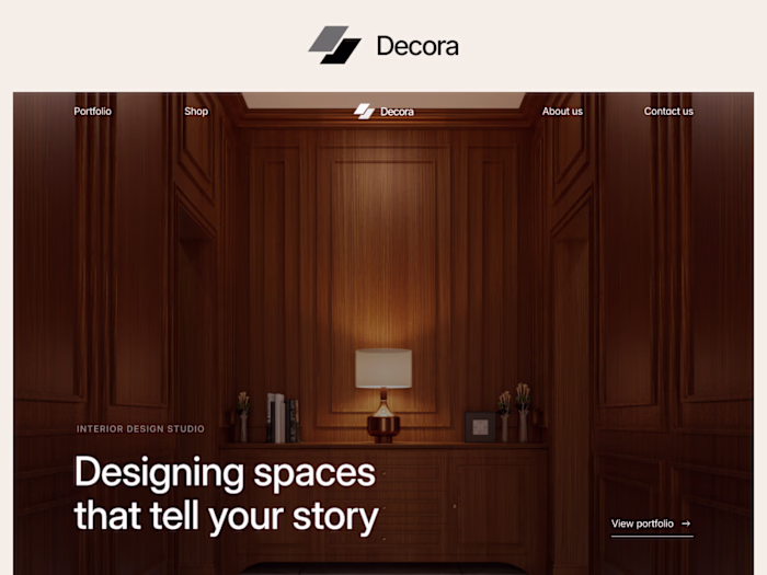 Interior design studio website development