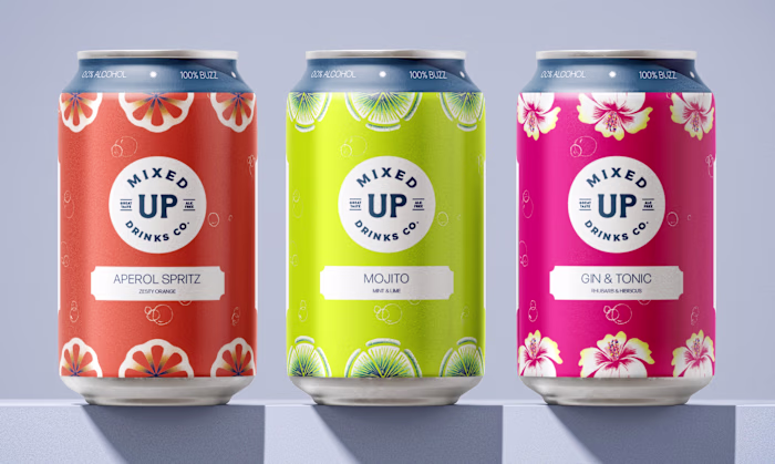 Mixed Up Drinks Co. Packaging Design