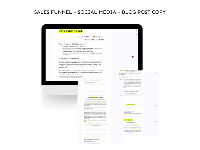 Sales Page + Social Media +  Blog Copy for Photography Brand