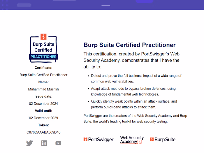 Burp Suite Certified Practitioner (BSCP)