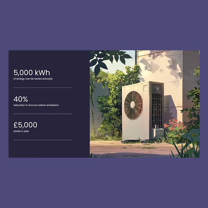 Presentation slides and website design for a heat pump supplier