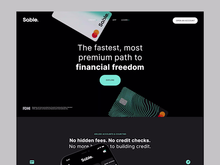 Sable website on Behance