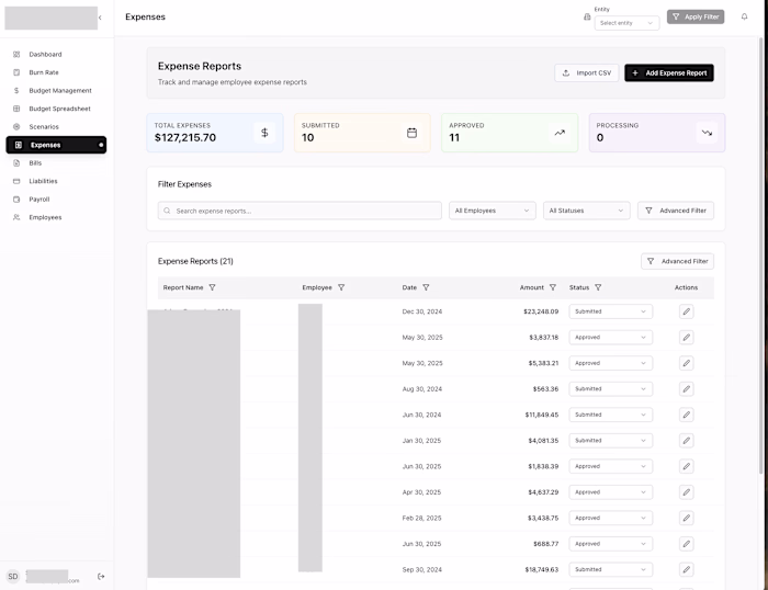 internal finance app 