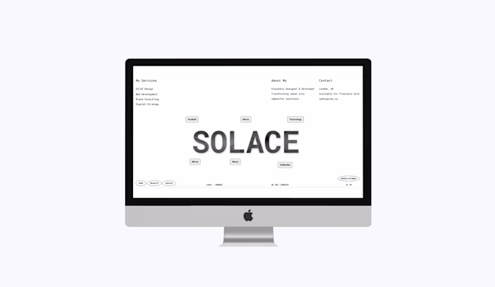 Solace – Interactive Minimalist Digital Agency Website