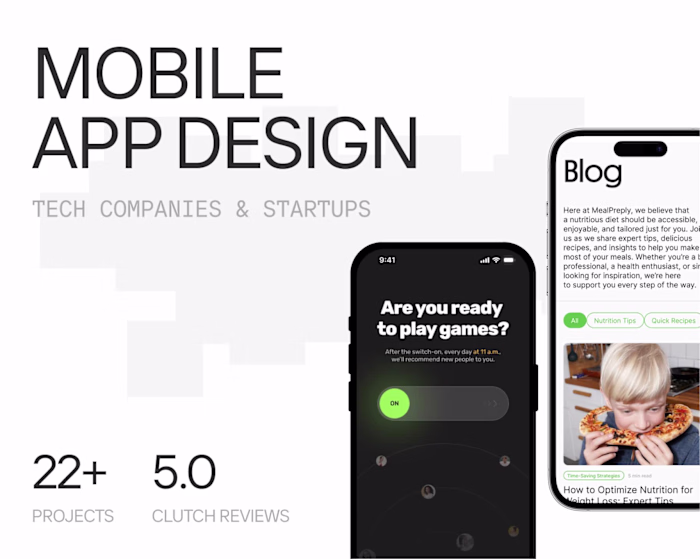 Mobile app design for Startups & Tech companies / UX/UI