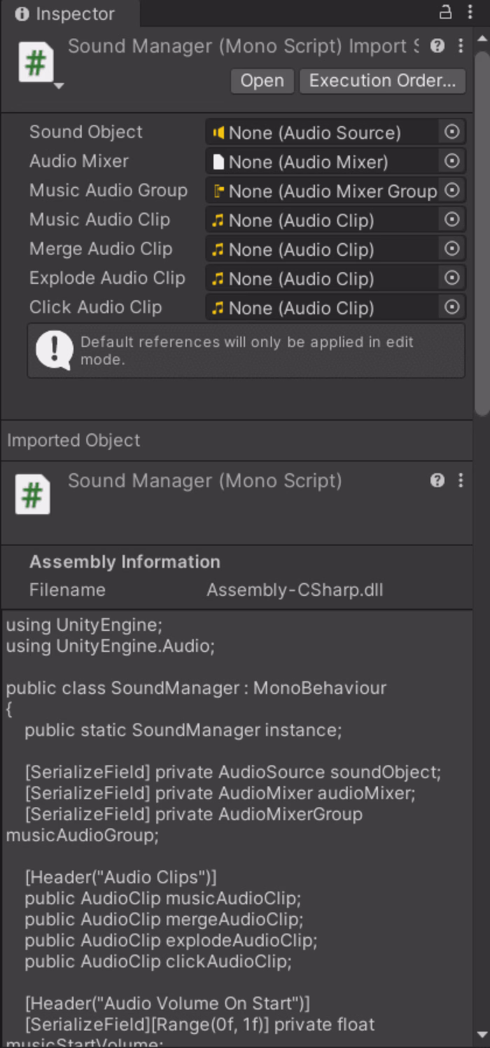 Custom made Sound Manager Script