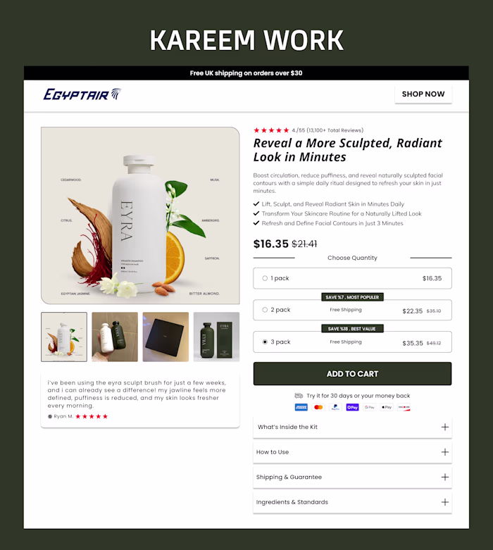 Designed this product page to