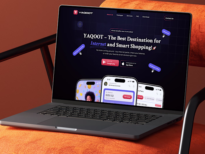 Yaqoot Internet Provider Landing Page Design