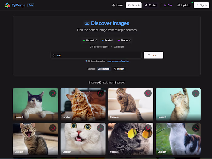 Multi-API Image Search & Aggregation