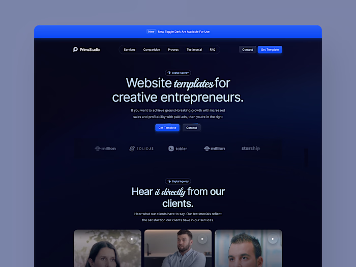 Prime Studio SaaS Template Content Strategy