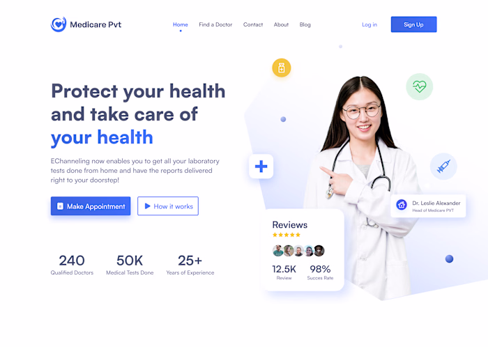 Concept Landing page For Medical Center on Behance