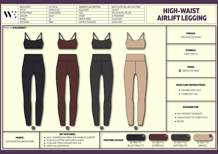 Ladies Activewear Bra and Legging Tech Pack: Behance