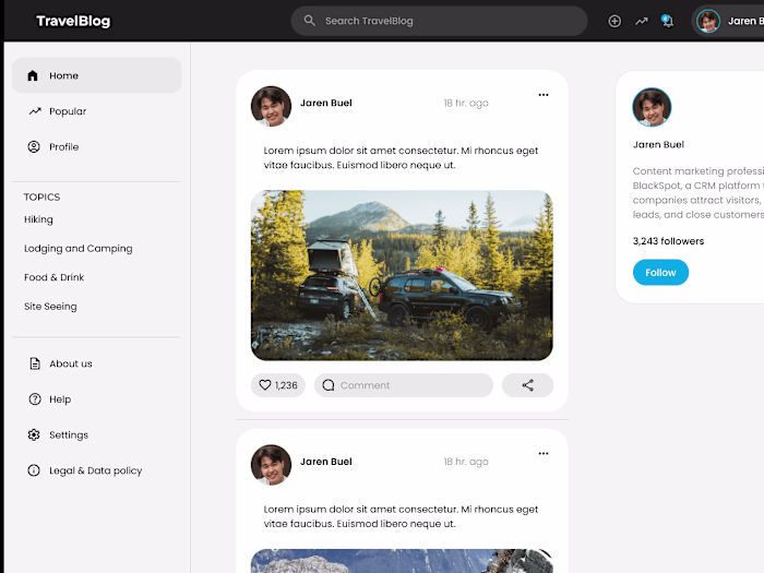 Roam Epic – Travel Blog & Social Media Platform