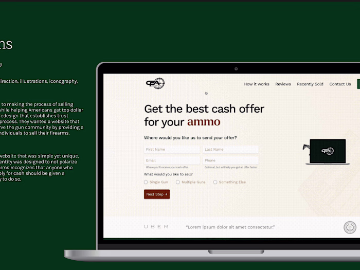 Cash for Arms Website