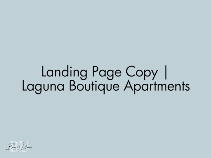 🏡 Landing Page Copy | Laguna Boutique Apartments