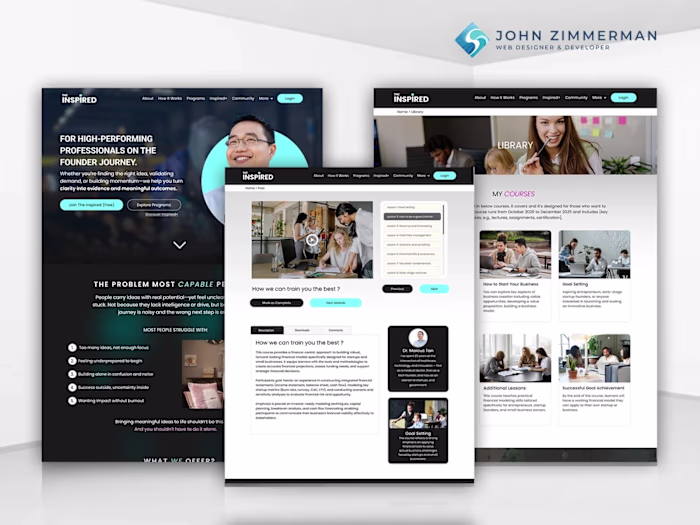 Custom Kajabi Platform, Courses & Community for The Inspired