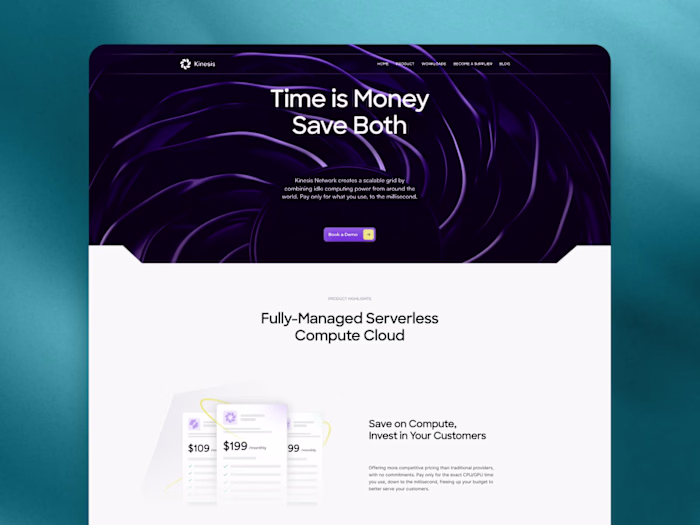 Landing Page Design for Kinesis