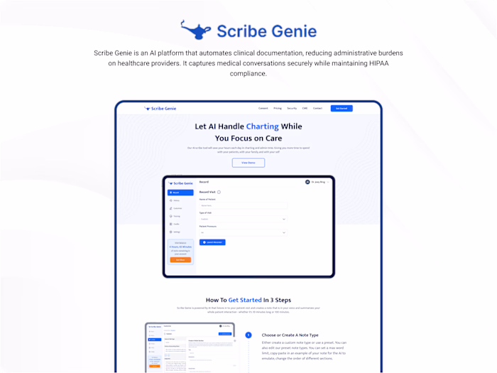 Scribe Genie – AI Clinical Documentation Assistant