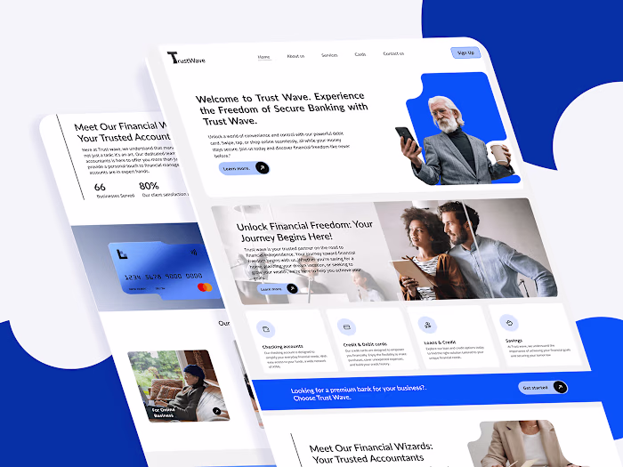Trust Wave - Banking Website Landing Page :: Behance