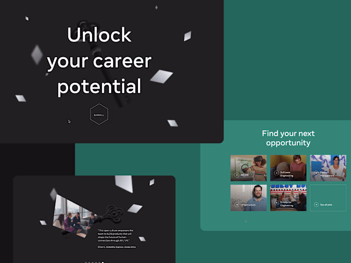 A Visually Rich AR/VR Careers Page for a Social Media Company