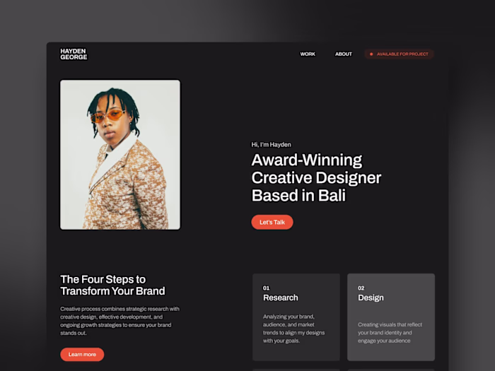 Hayden George - Portfolio Framer Website