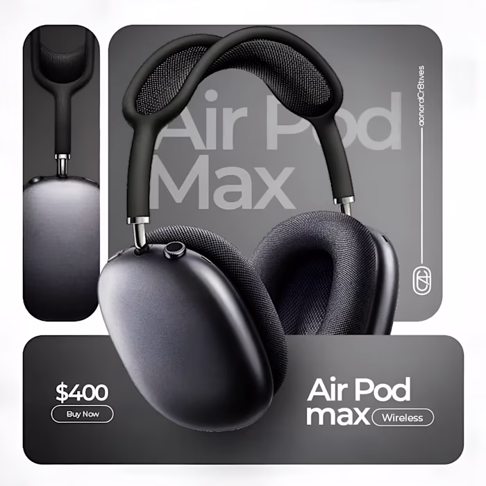 Premium AirPods Max Ad Design