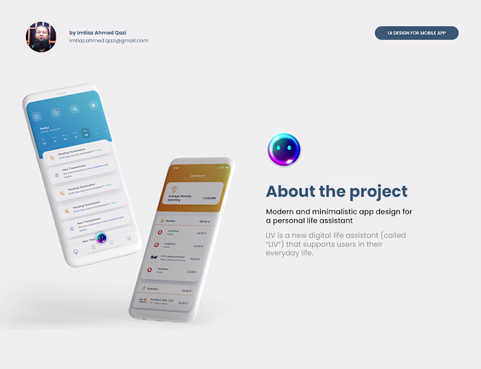 Minimalistic app design - personal life assistant