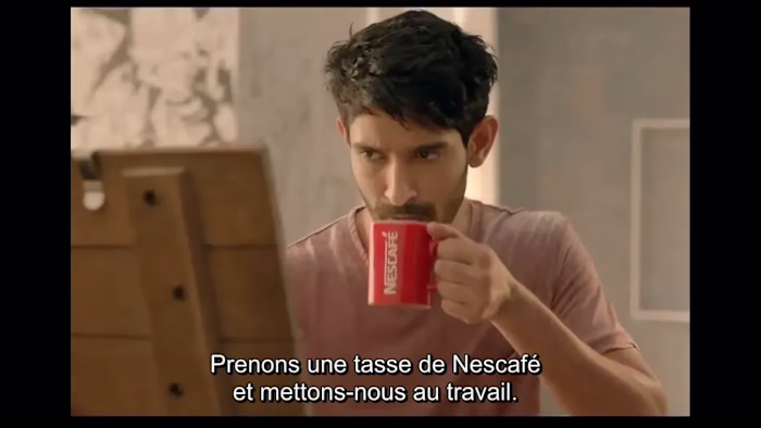 Translation ENG to FR and Subtitling of a Nescafé Ads.