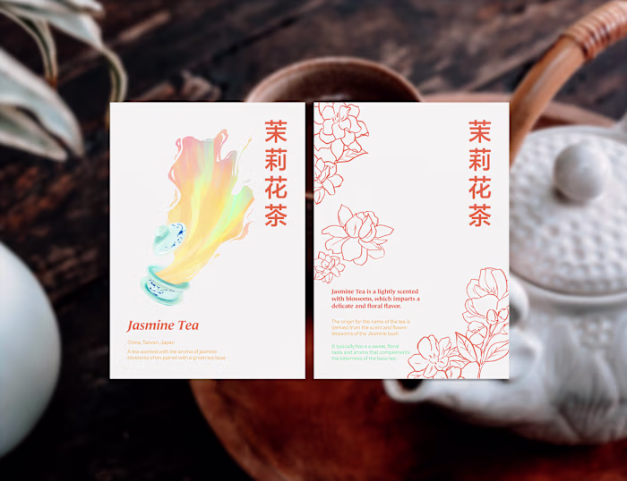 Illustrations for Floral Tea Cards