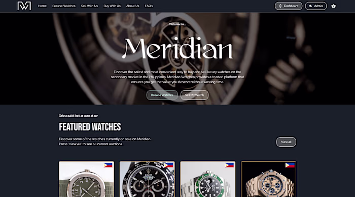 Meridian: Auction platform for Luxury Watches