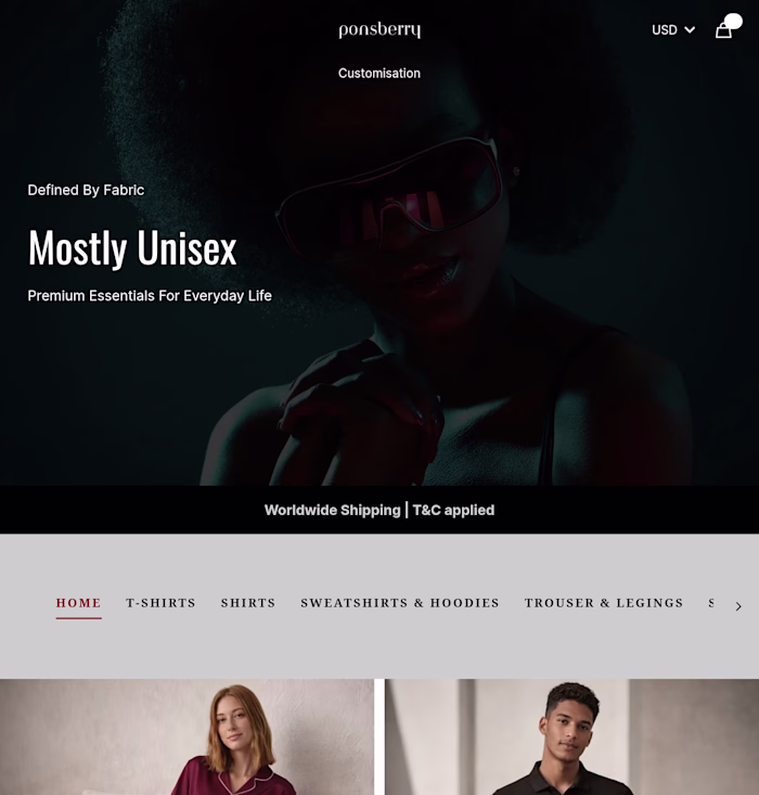 A modern fashion e-commerce storefront