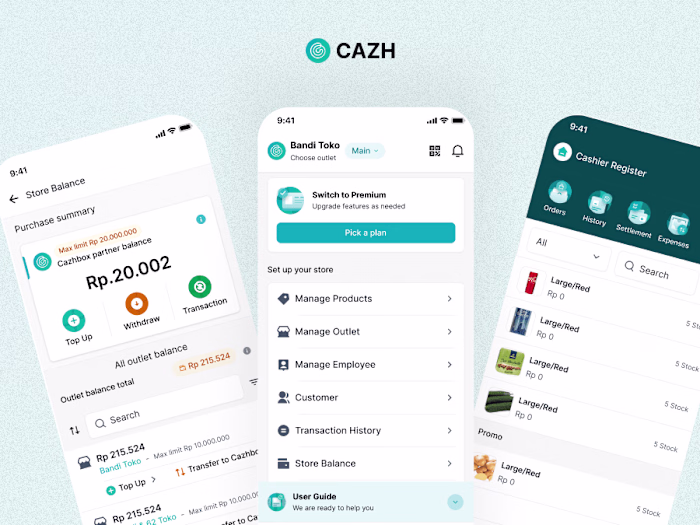 Cazh Mobile UI Design