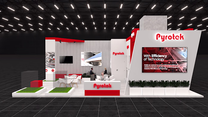 Pyrotek – Exhibition Booth Design 130m² ALUEXPO